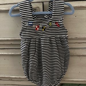 TBBC Nautical Romper 0-6M, VGUC